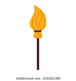 Vector picture of cartoon broom isolated on white background.