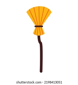 Vector picture of cartoon broom isolated on white background.