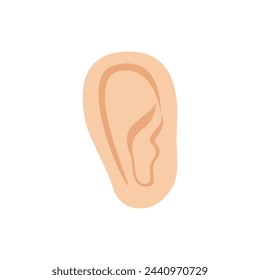 Vector picture of cartoon ear isolated on white background.