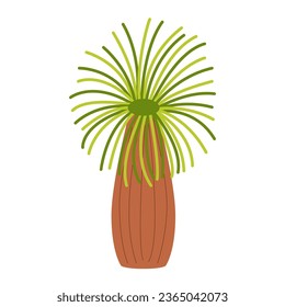 Vector picture of cartoon grass tree isolated on white background.