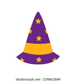 Vector picture of cartoon Halloween hat isolated on white background.