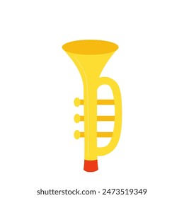 Vector picture of cartoon toy flute isolated on white background.