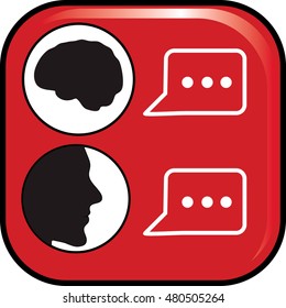 Vector picture of chatting with chatbot. 