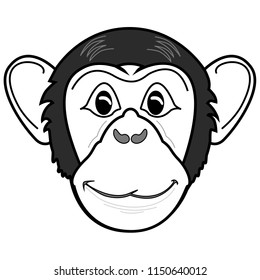 vector picture of a cheerful monkey