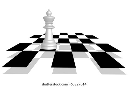 Vector picture of chess. Queen on the battlefield in perspective.