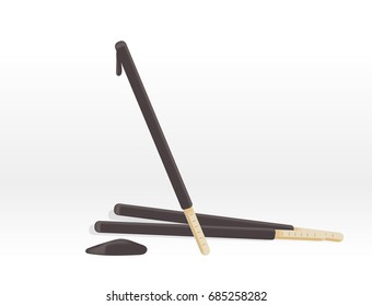 Vector picture Chocolate bar sticks food for children.