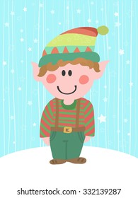 Vector picture with a Christmas elf for your design