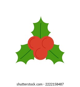 Vector picture of Christmas holly isolated on white background.