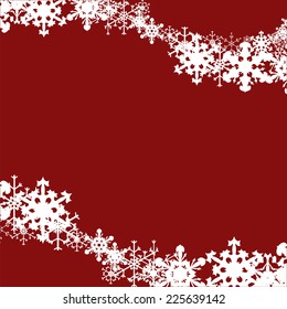 Vector picture with a Christmas theme on a red background.