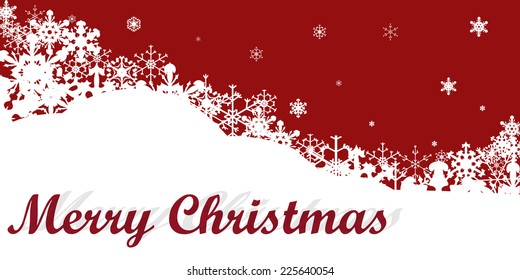 Vector picture with a Christmas theme on a red background.