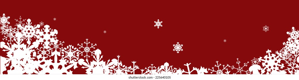 Vector picture with a Christmas theme on a red background.
