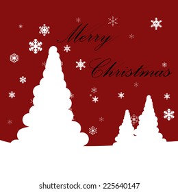 Vector picture with a Christmas theme on a red background.