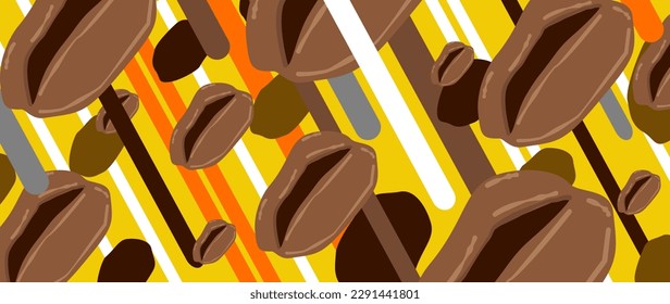 Vector picture, Coffee bean with colorful background. 