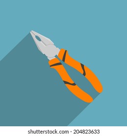 vector picture of combination pliers, flat style icon