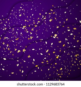 Vector picture confetti The fall is on a purple background, space for text input.