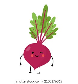 Vector picture of cute beetroot isolated on white background.