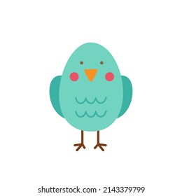 Imagen vectorial de un bonito pájaro azul aislado en un fondo blanco.