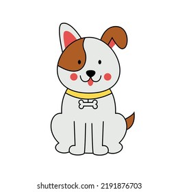 Imagen vectorial de un lindo perro marrón aislado en un fondo blanco.