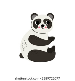 Vektorbild von süßem Cartoon Panda einzeln auf weißem Hintergrund.