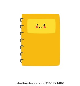 Imagen vectorial de un cuaderno lindo con fondo blanco.