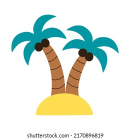 Vector picture of cute palms isolated on white background.
