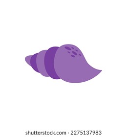 Vector picture of cute purple seashell isolated on white background.