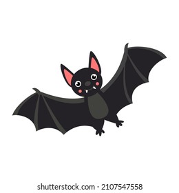 Vector picture of cute vampire bat isolated on white background.