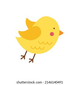 Imagen vectorial del bonito pájaro amarillo aislado en un fondo blanco.