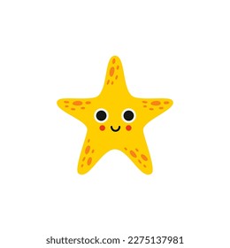 Imagen vectorial de una bonita estrella amarilla aislada en un fondo blanco.