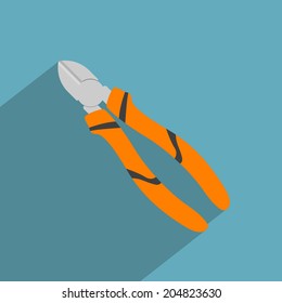 vector picture of cutting pliers, flat style icon