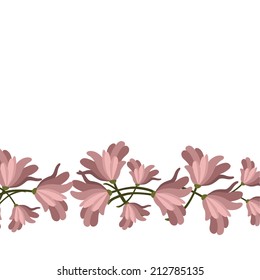 Vector picture with different flowers 