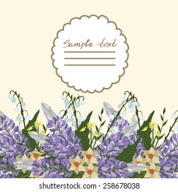 Vector picture with different flowers