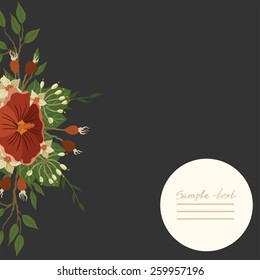 Vector picture with different flowers