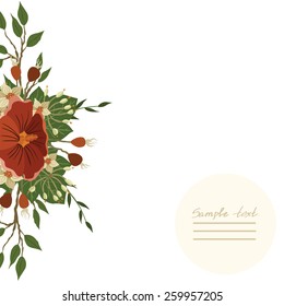 Vector picture with different flowers