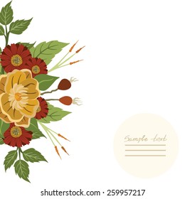 Vector picture with different flowers