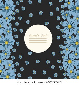 Vector picture with different flowers