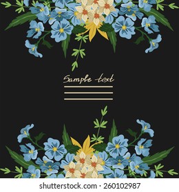 Vector picture with different flowers