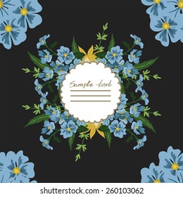 Vector picture with different flowers