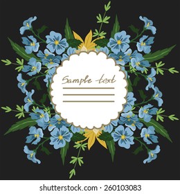 Vector picture with different flowers