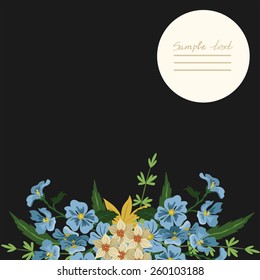Vector picture with different flowers