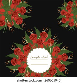Vector picture with different flowers