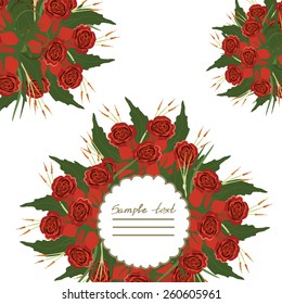 Vector picture with different flowers