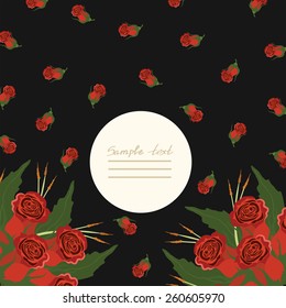 Vector picture with different flowers
