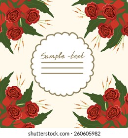 Vector picture with different flowers