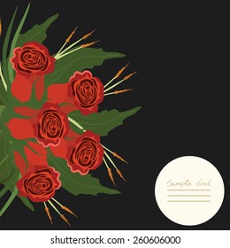 Vector picture with different flowers