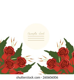 Vector picture with different flowers