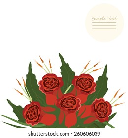 Vector picture with different flowers