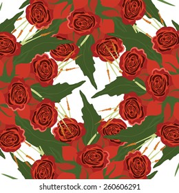 Vector picture with different flowers