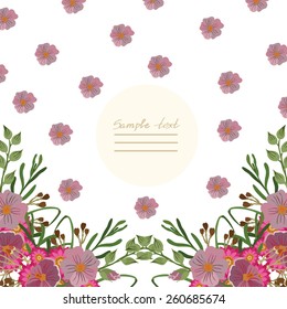 Vector picture with different flowers