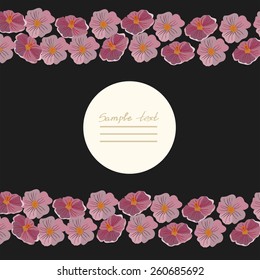 Vector picture with different flowers
